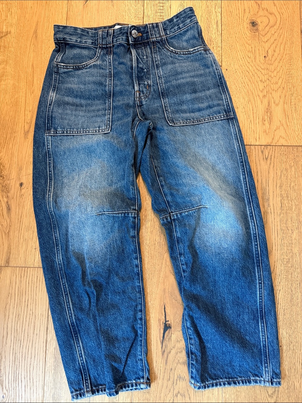 Madewell Women's Darted Utility Barrel Leg Jeans - Petite